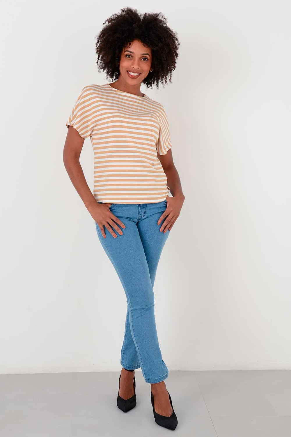 Calça Reta Jeans Azul