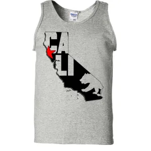 Cali Map Silhouette Outline Asst Colors Tank Top