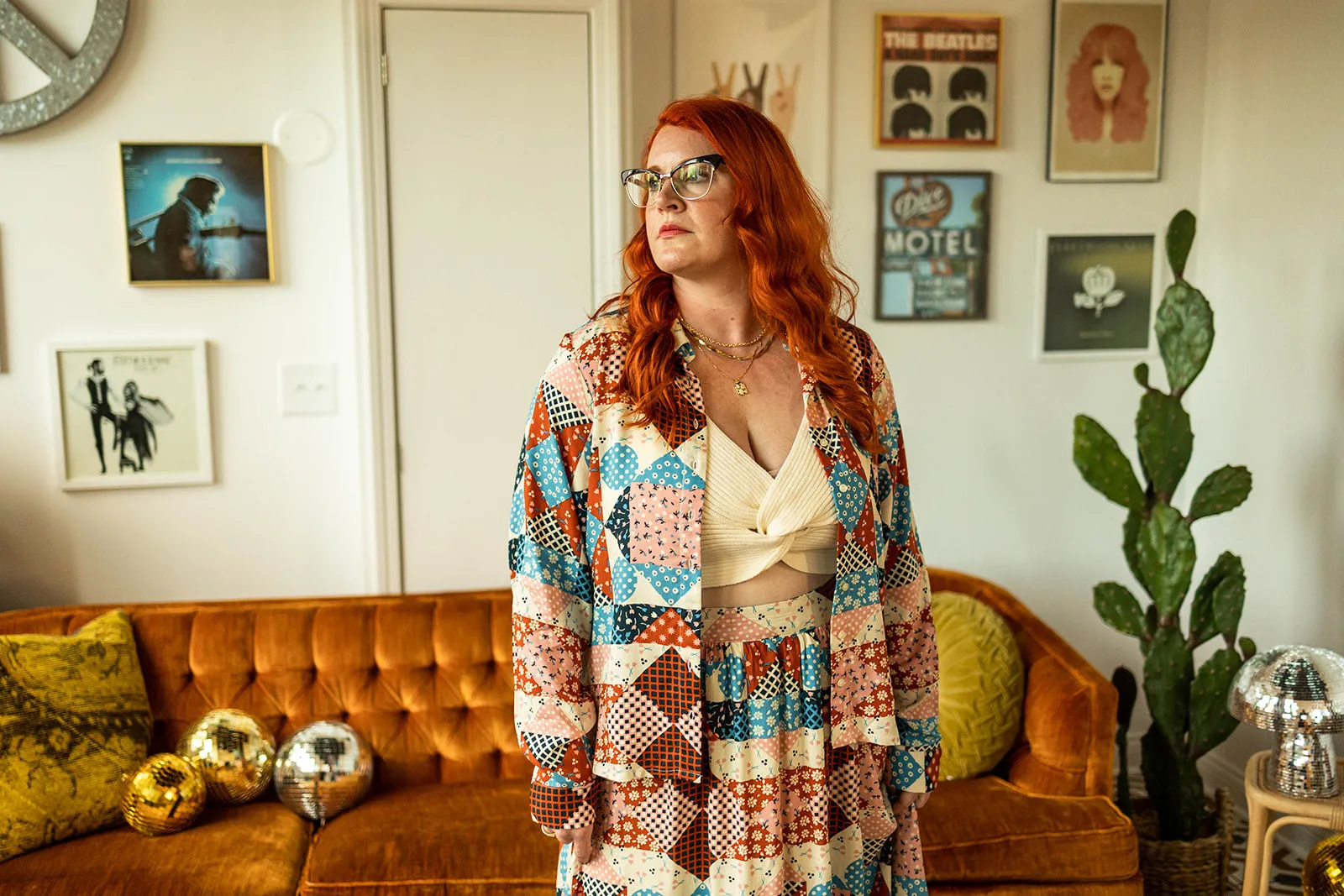 calla button down in patchwork