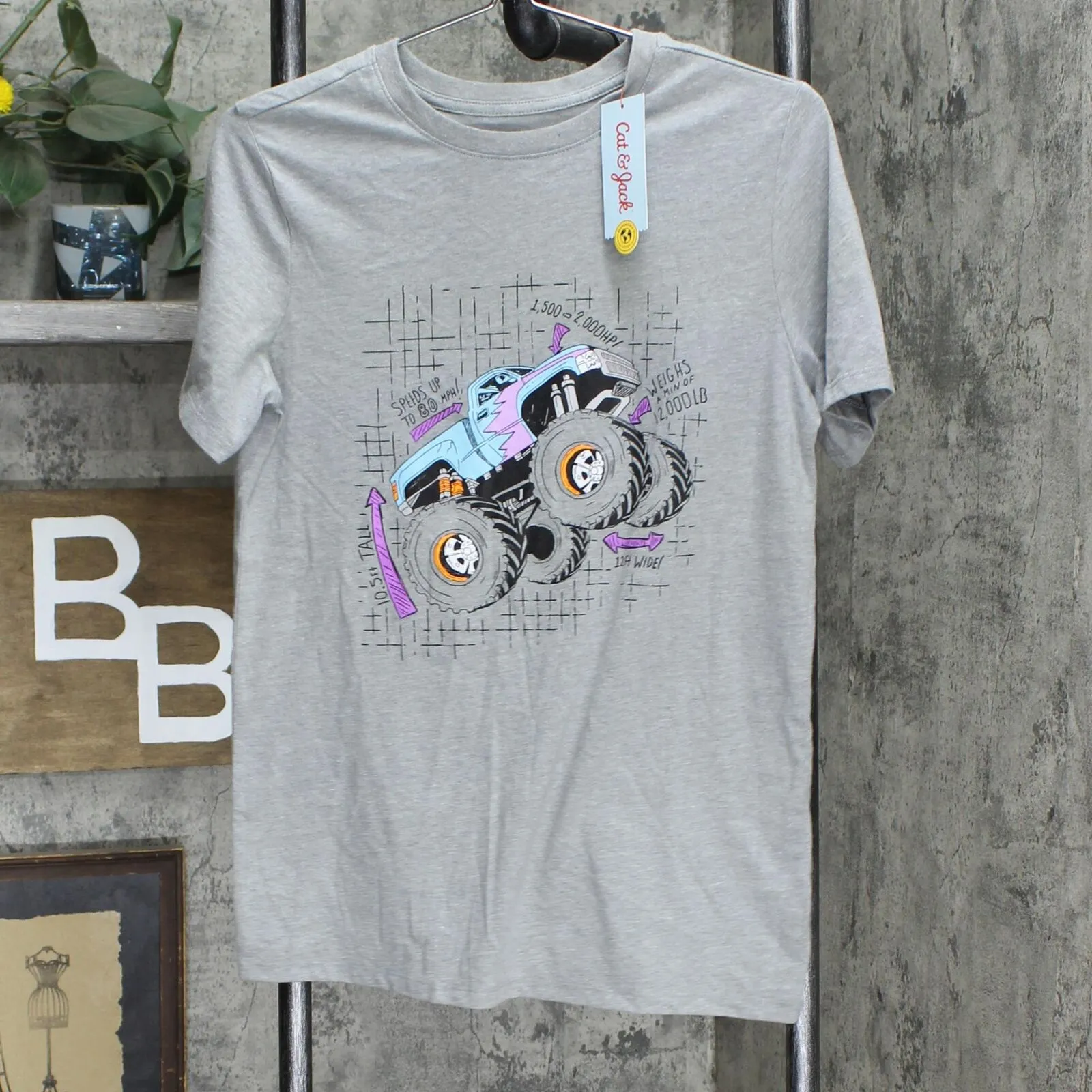 Cat & Jack Boys' Monster Truck Graphic Short Sleeve T-Shirt