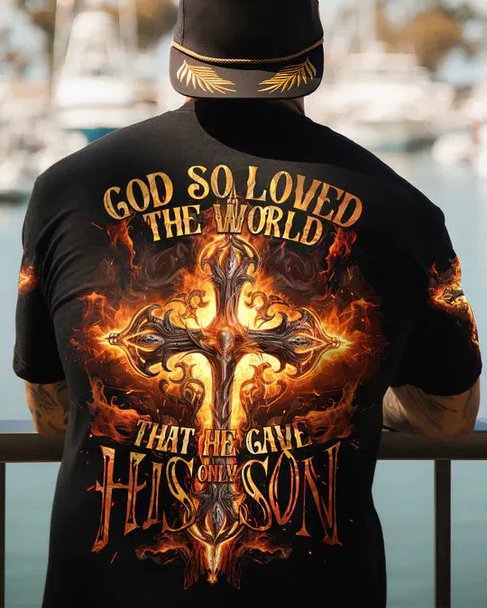 Christianartbag 3D T-Shirt For Men, God So Loved The World Men's All Over Print Shirt, Christian T-Shirt, Christian 3D T-Shirt, Unisex T-Shirt.