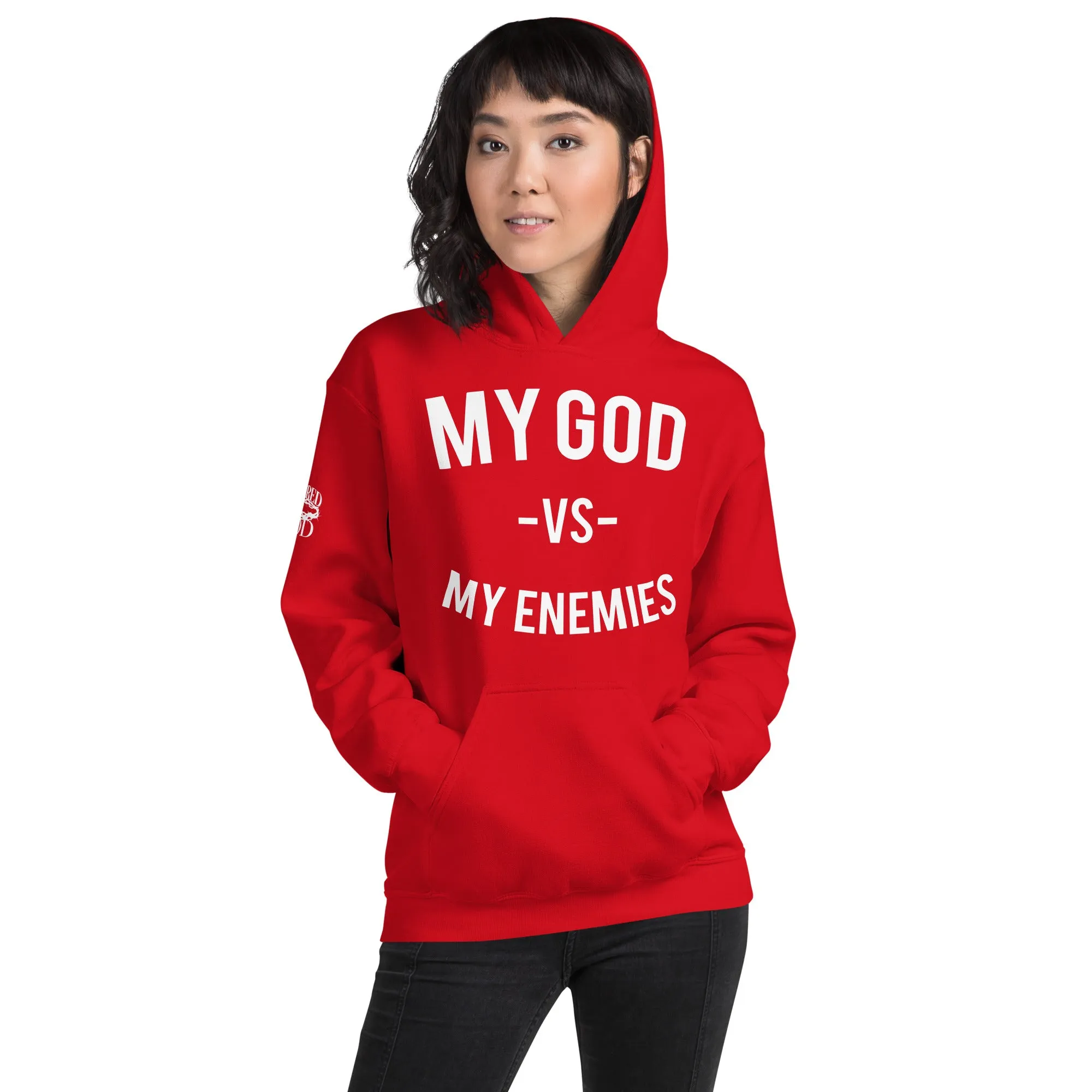 Classic My God Vs My Enemies Red Hoodie