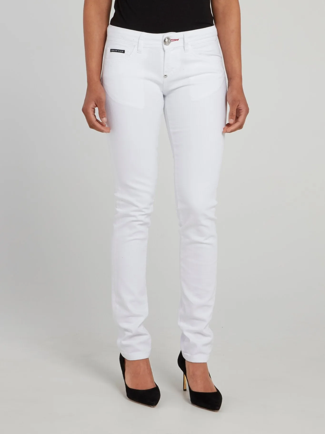 Classic White Logo Skinny Jeans