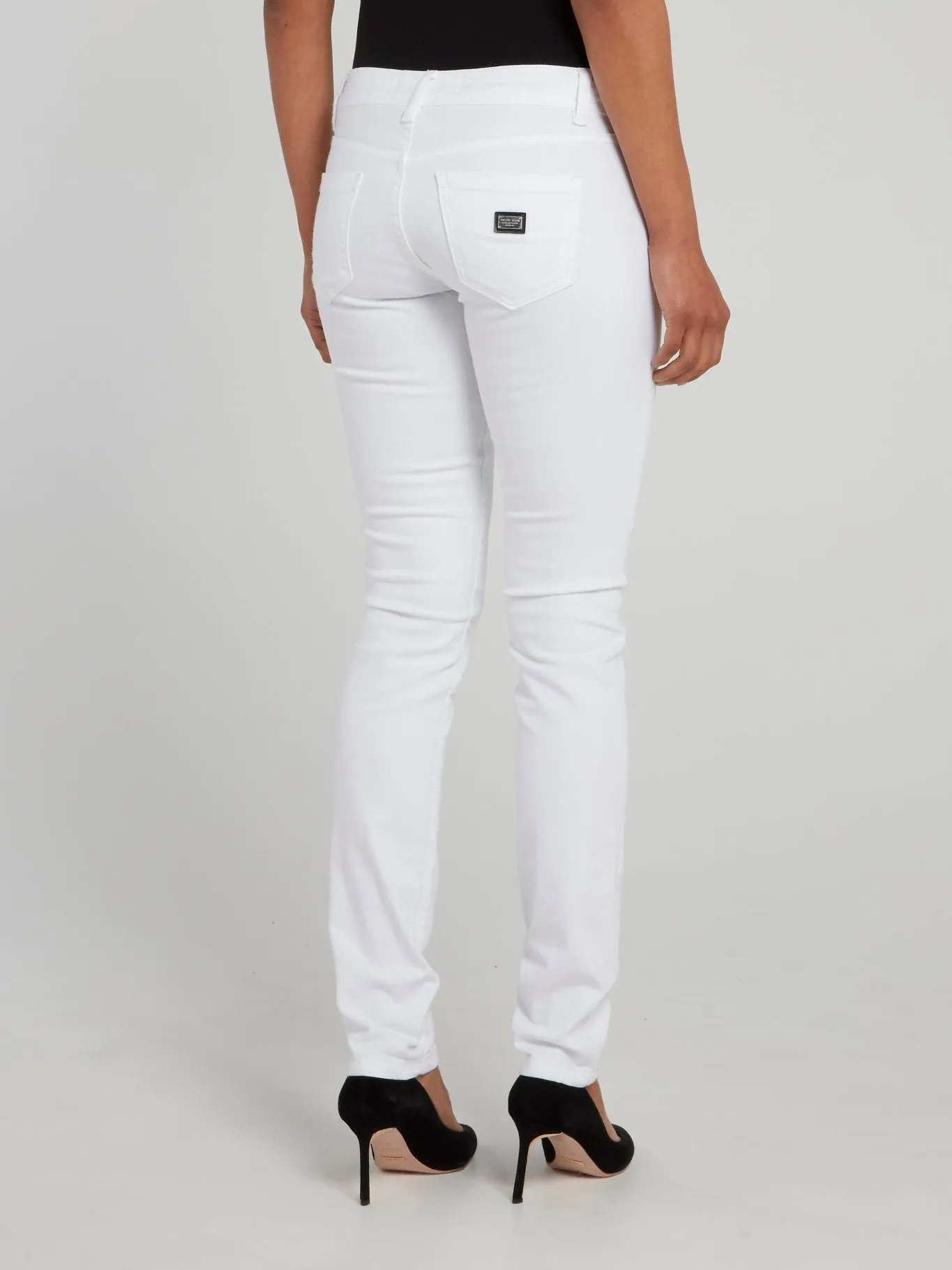 Classic White Logo Skinny Jeans