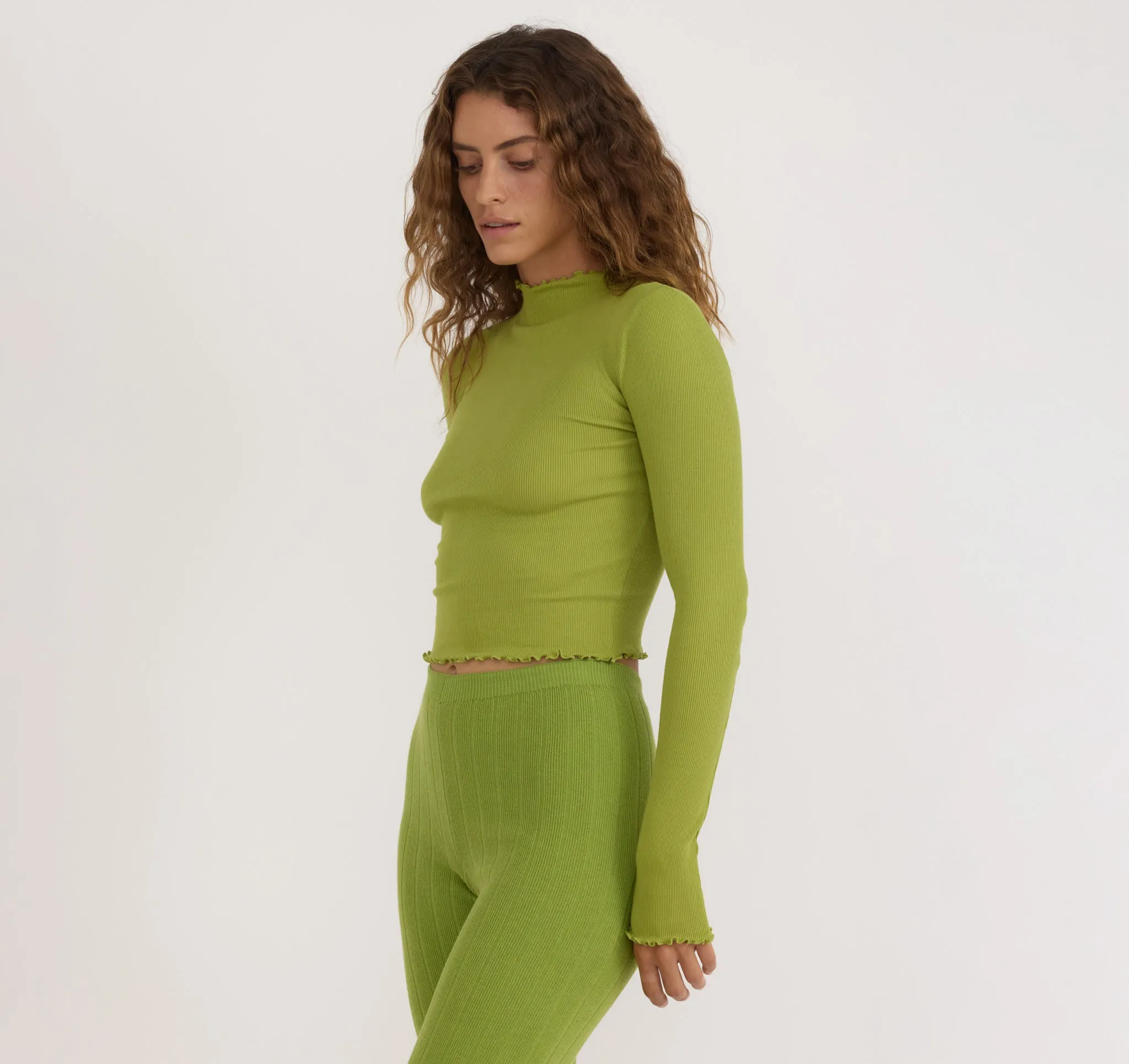 Core Rib Mock Neck Long Sleeve Tee