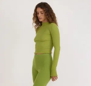 Core Rib Mock Neck Long Sleeve Tee