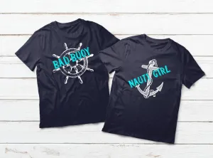 Couples Cruise Shirts Nauty Girl Bad Bouy Funny Pun Couple Shirts