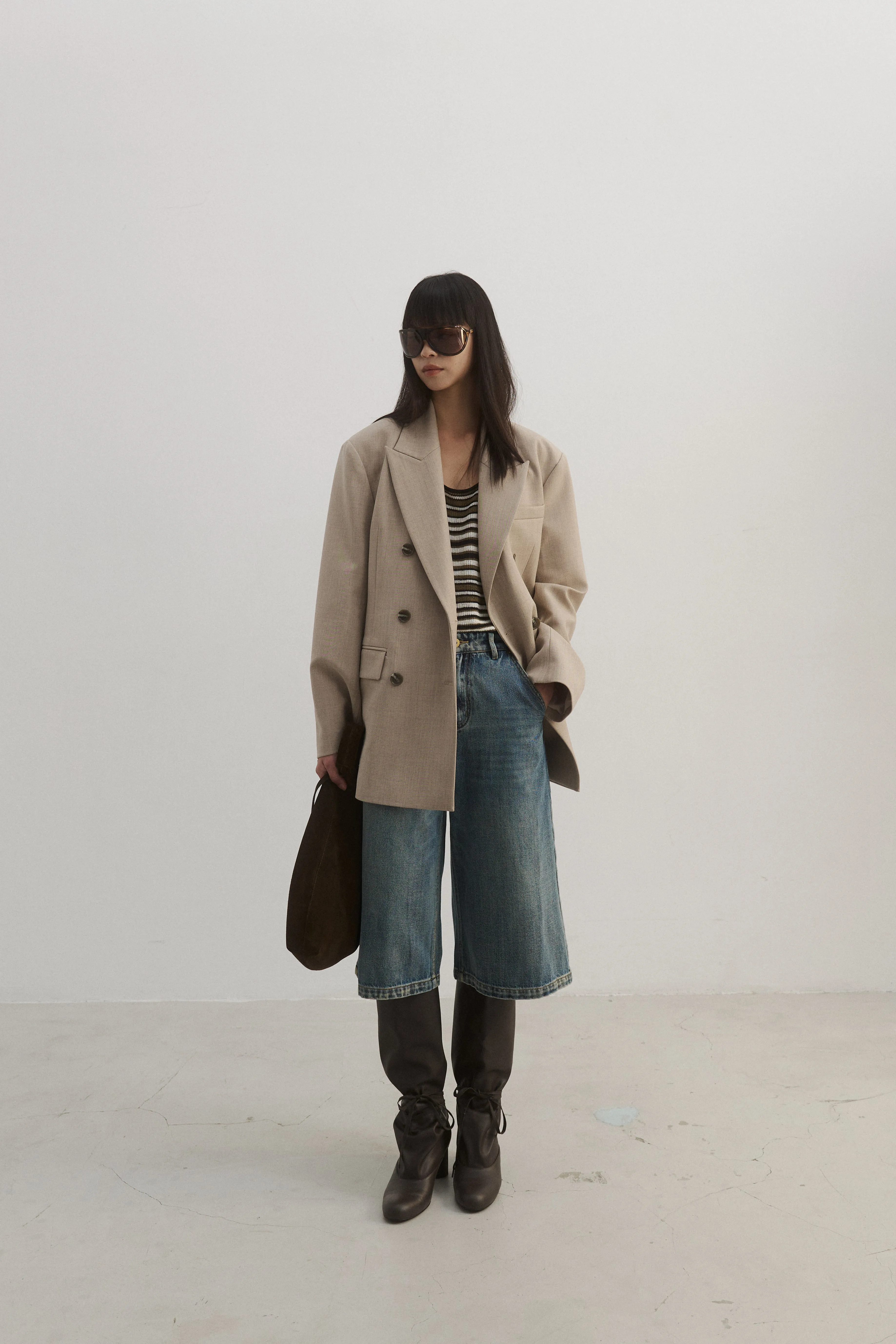 Cropped Denim Pants