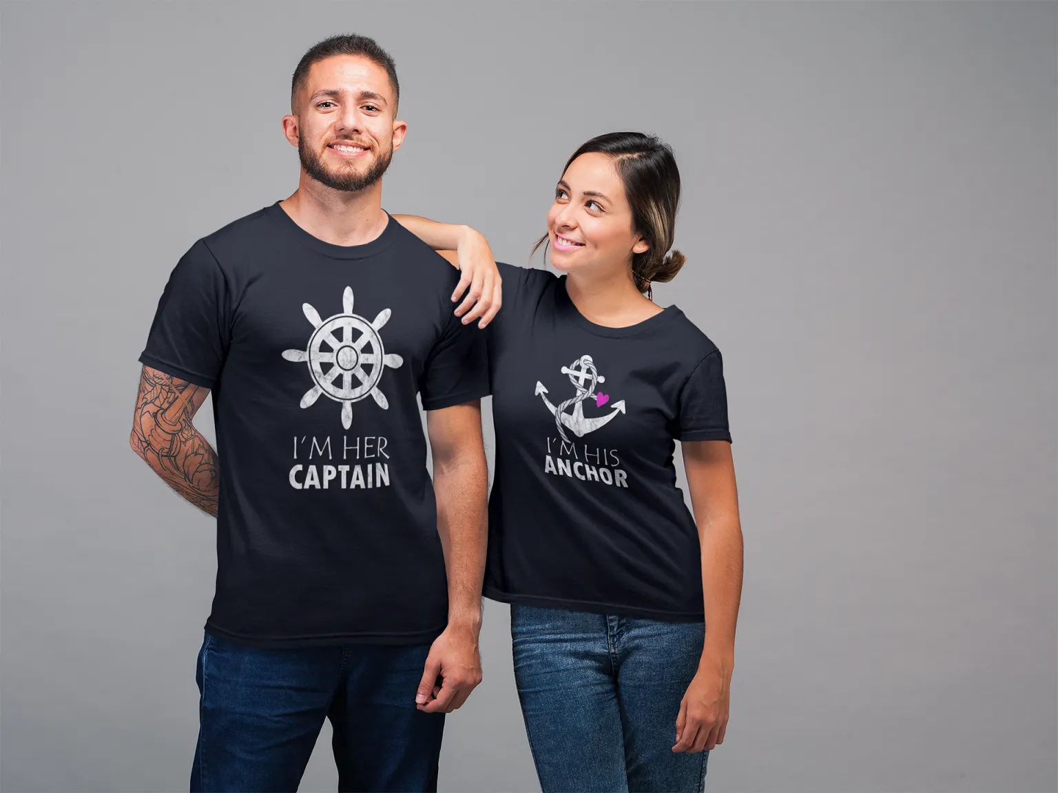 Cruise Couples Shirts Captain and Anchor His And Hers Matching Outfits
