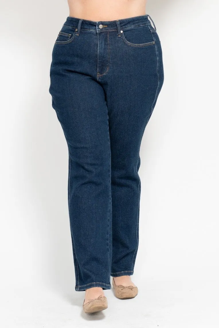 Dark High Waist Tummy Control Classic Straight Judy Blue Jeans 9/16/24 8898