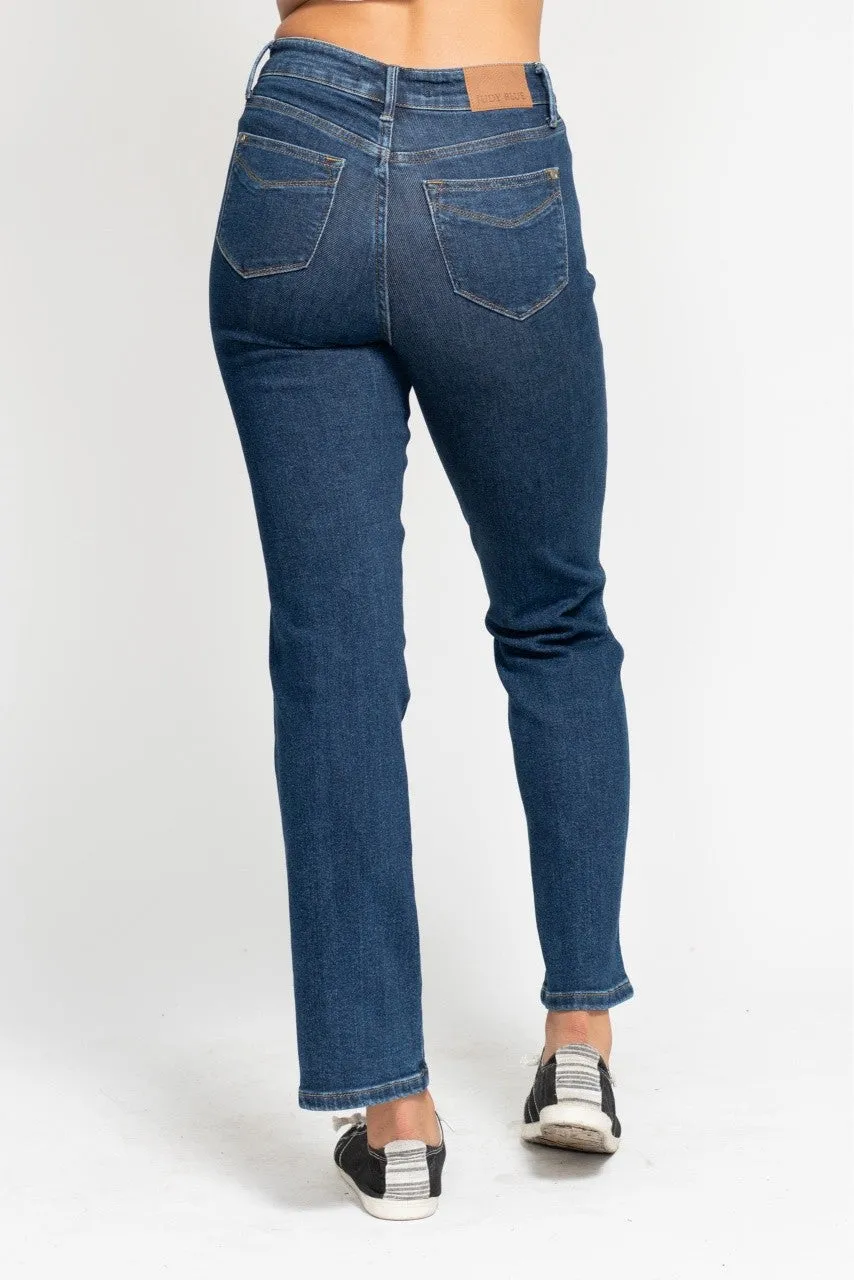 Dark High Waist Tummy Control Classic Straight Judy Blue Jeans 9/16/24 8898