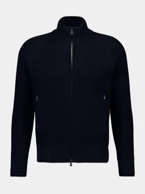 Dark Navy Cotton Bomber Jacket