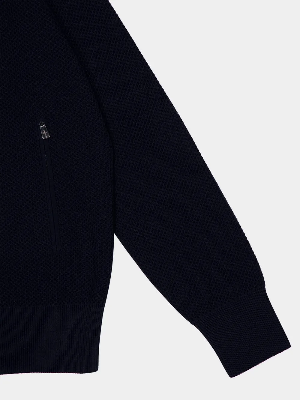 Dark Navy Cotton Bomber Jacket