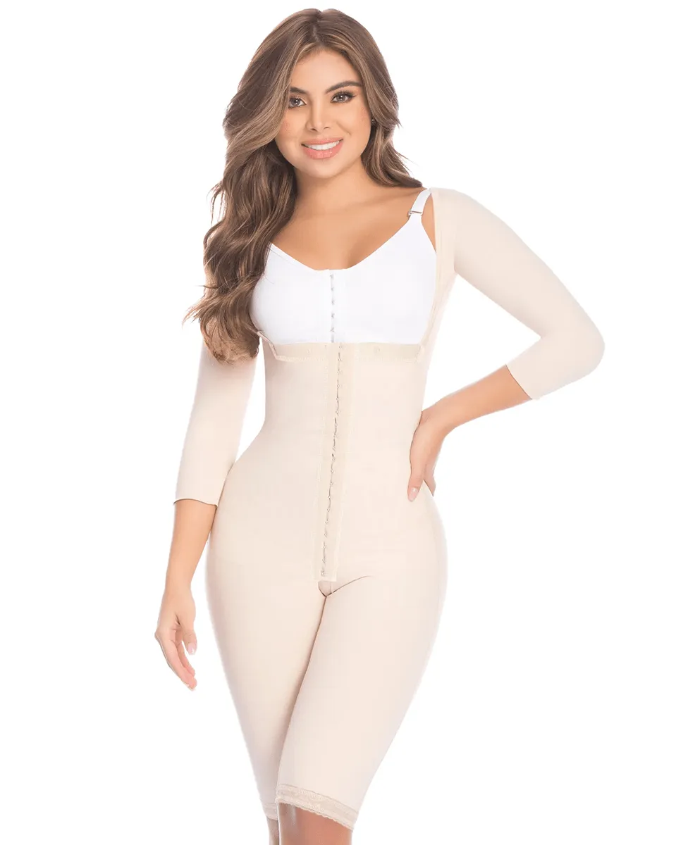 Delie Fajas Fit 360 Knee Length Braless Shapewear with Sleeves