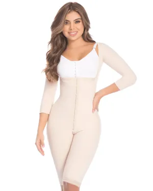 Delie Fajas Fit 360 Knee Length Braless Shapewear with Sleeves
