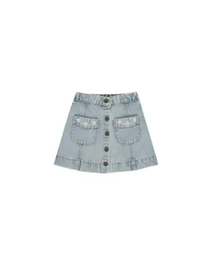 DENVER MINI SKIRT || LIGHT WASHED DENIM | Rylee   Cru