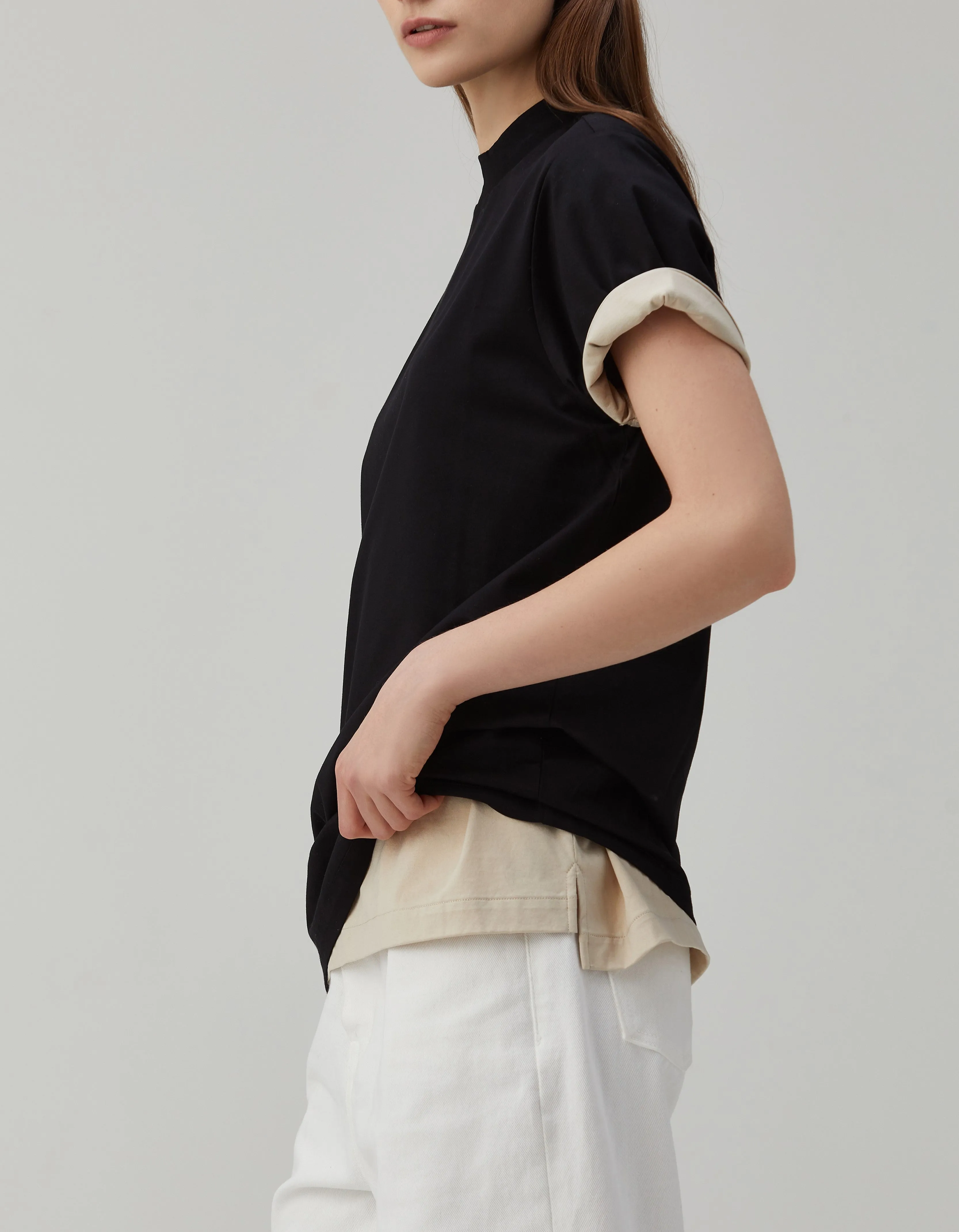 Devin Mock Neck Tunic T-Shirt