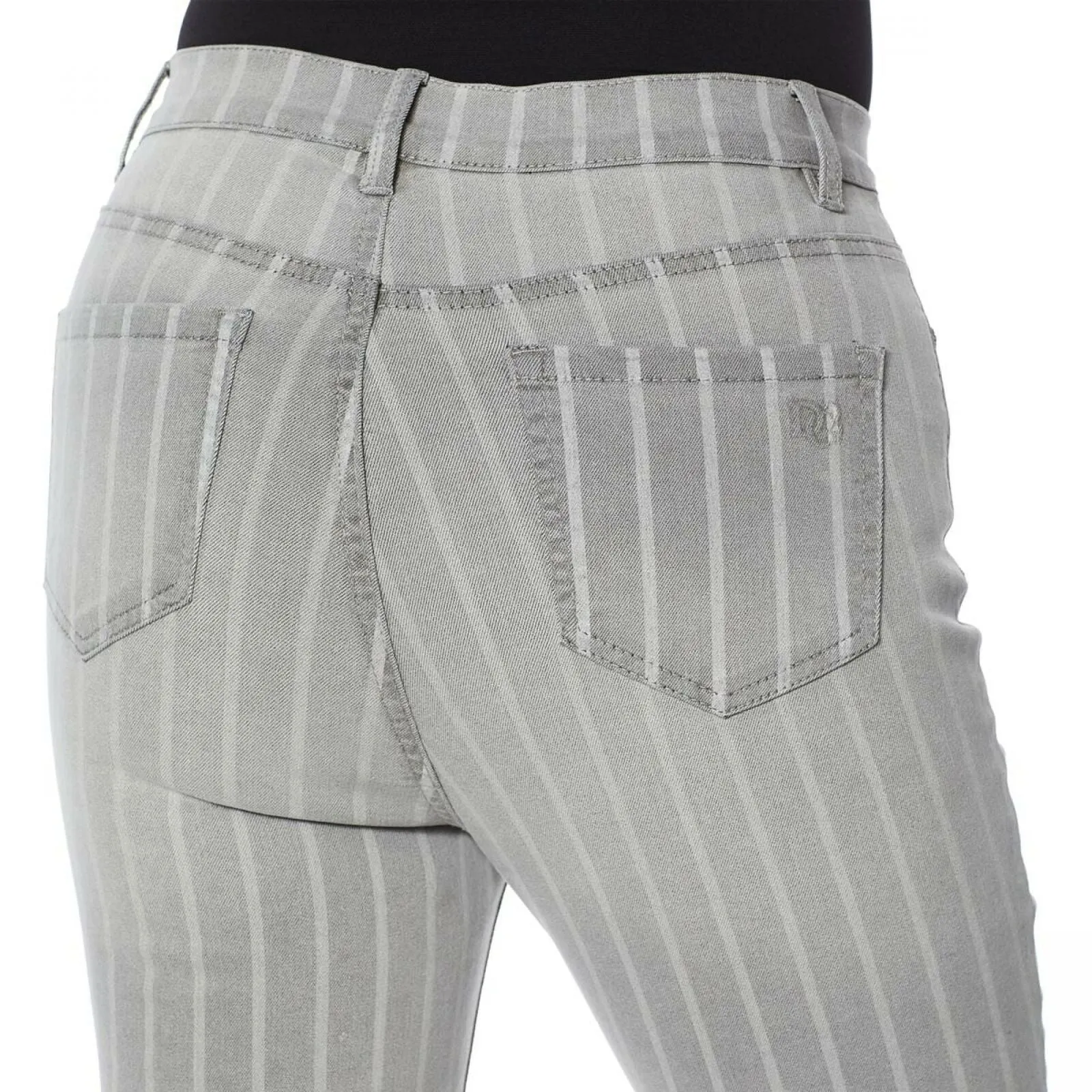 DG2 by Diane Gilman Embroidered Jeans with Bead Fringe Light Gray 8