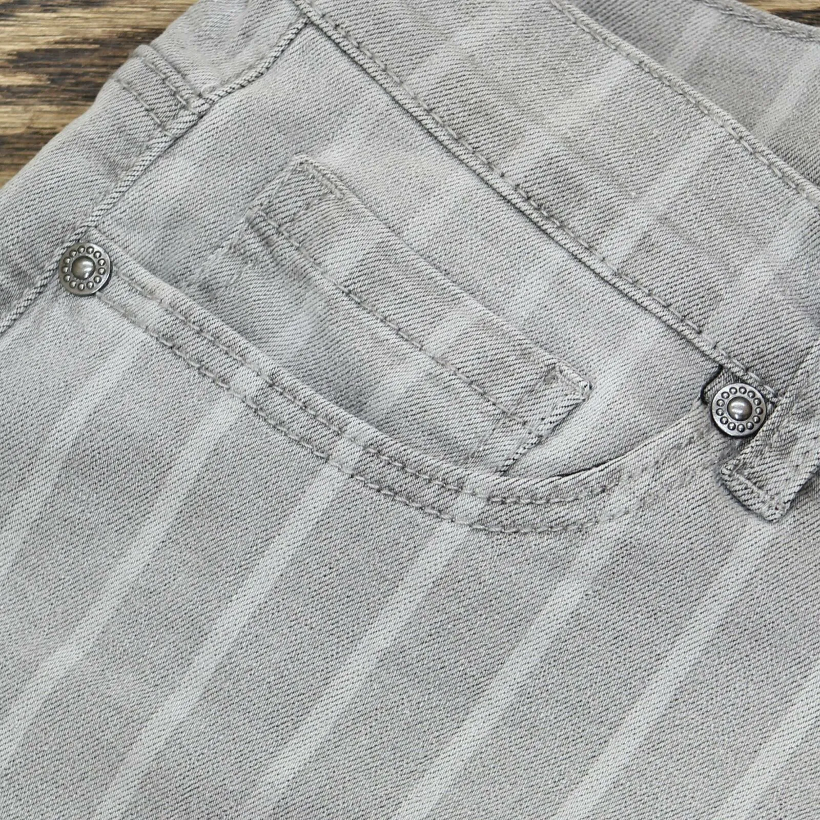 DG2 by Diane Gilman Embroidered Jeans with Bead Fringe Light Gray 8