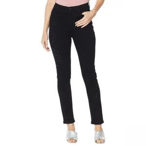 DG2 by Diane Gilman Women's Destructed Multi Stone Skinny Jeans
