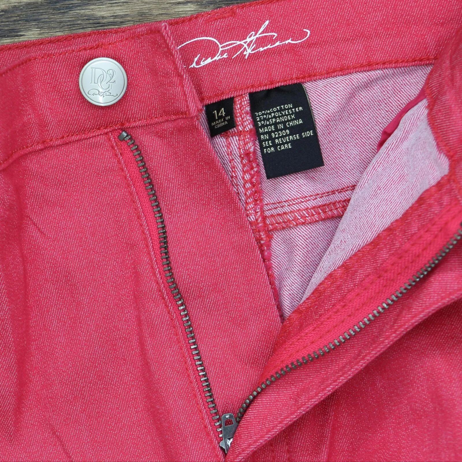 DG2 Womens Classic Stretch Boot-Cut Jean 727412 Red 14