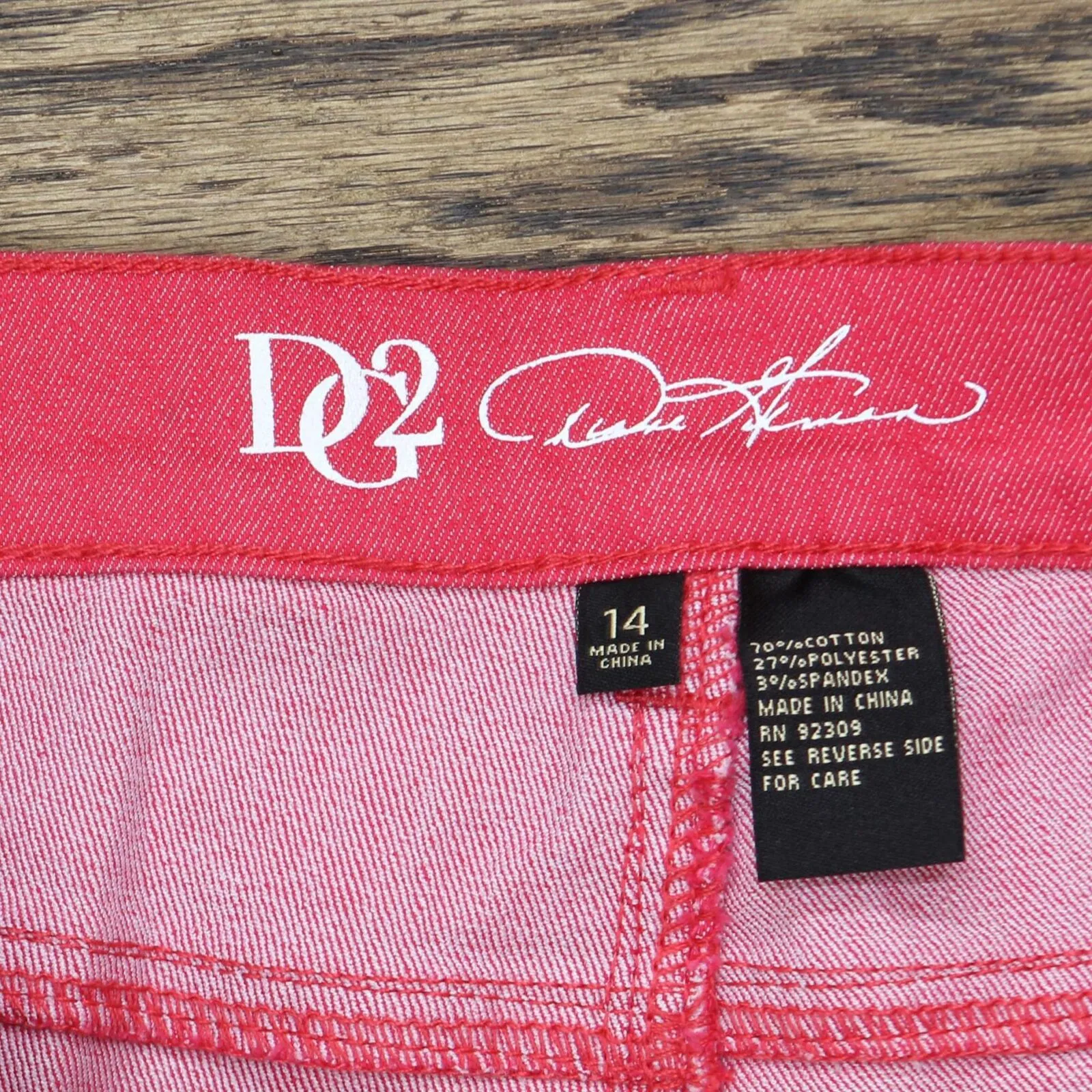 DG2 Womens Classic Stretch Boot-Cut Jean 727412 Red 14