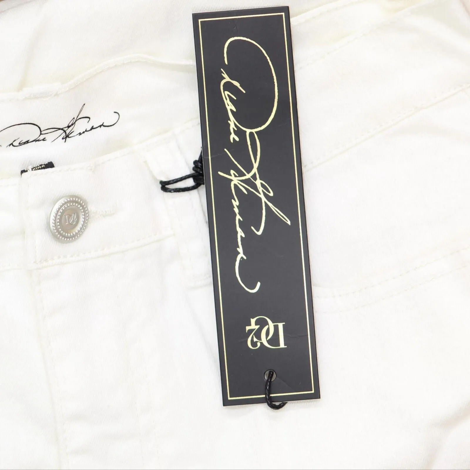 DG2 Womens Classic Stretch Denim Pedal Pusher Jean 697765 Ivory White 8P