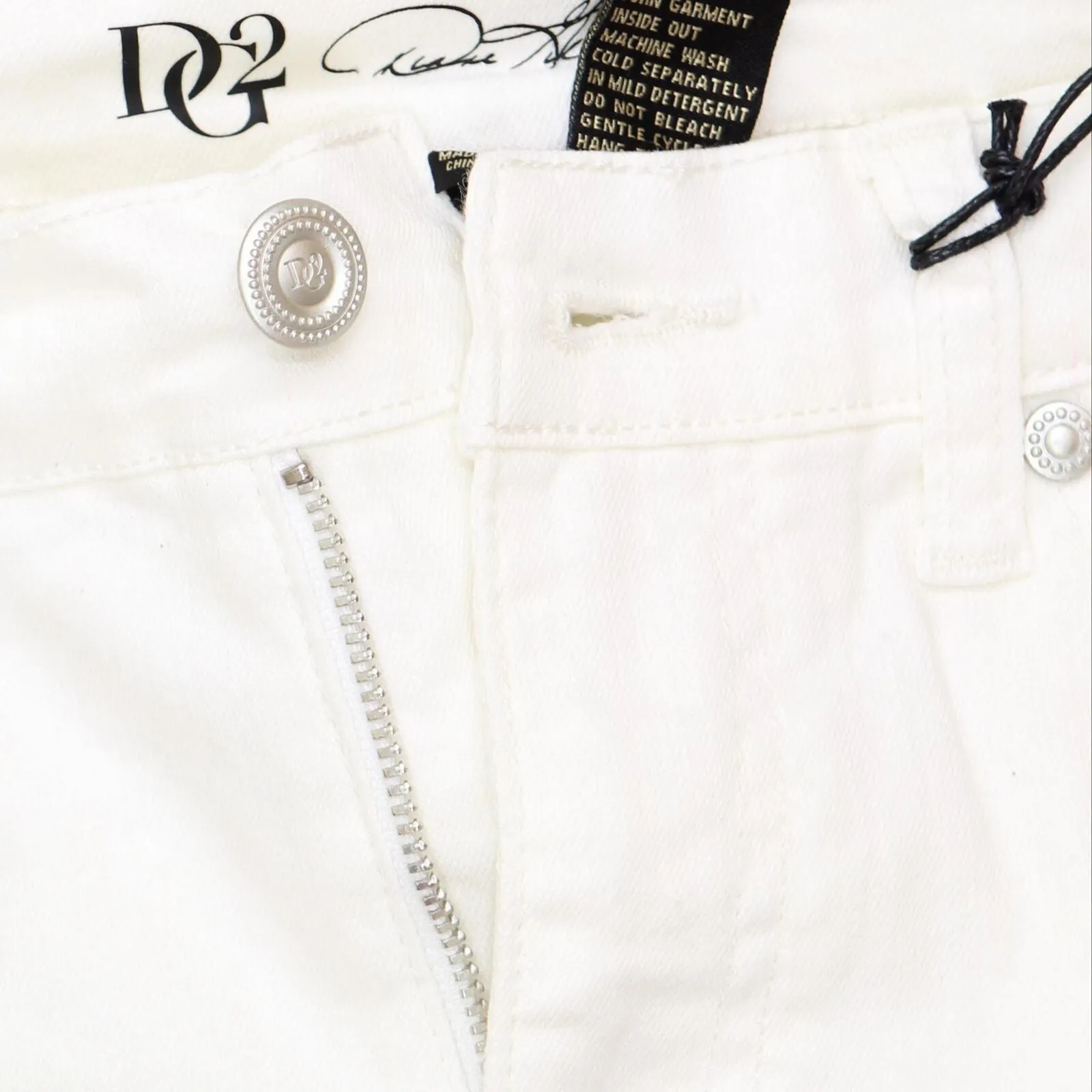 DG2 Womens Classic Stretch Denim Pedal Pusher Jean 697765 Ivory White 8P