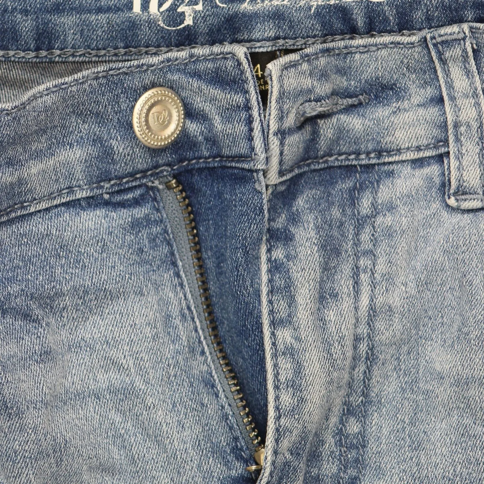 DG2 Womens Classic Stretch Embroidered Stripe Skinny Jeans Chambray Blue 4