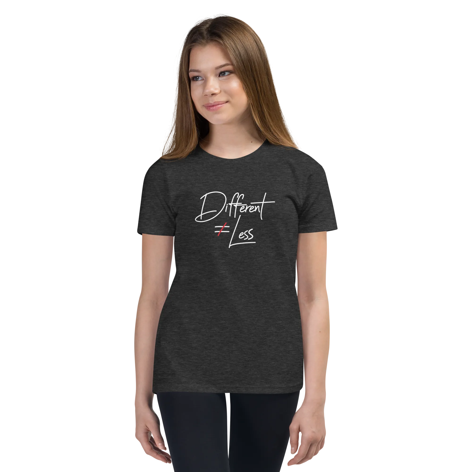 Different Does Not Equal Less (Original Clean Design) Youth Dark Color T-Shirts