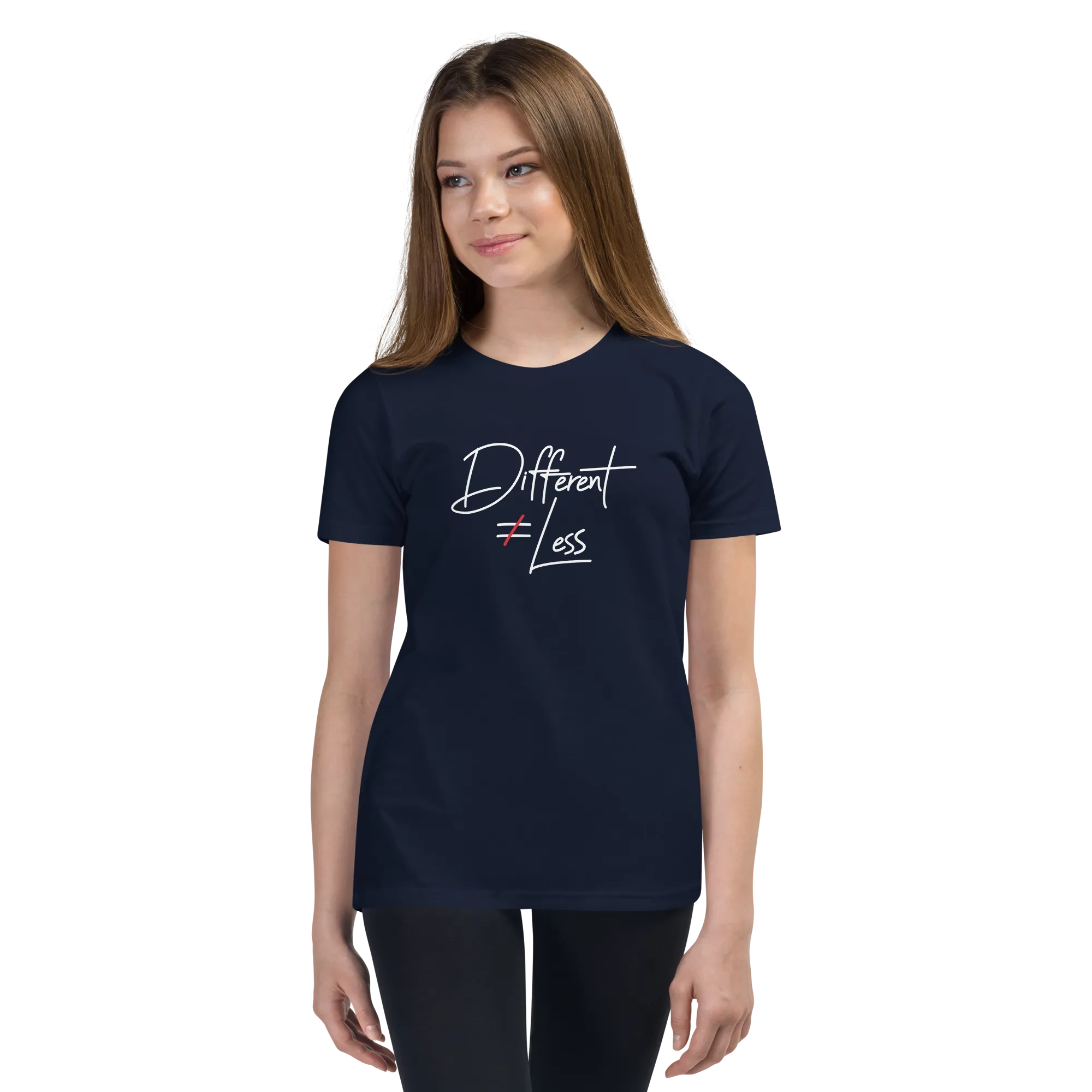 Different Does Not Equal Less (Original Clean Design) Youth Dark Color T-Shirts