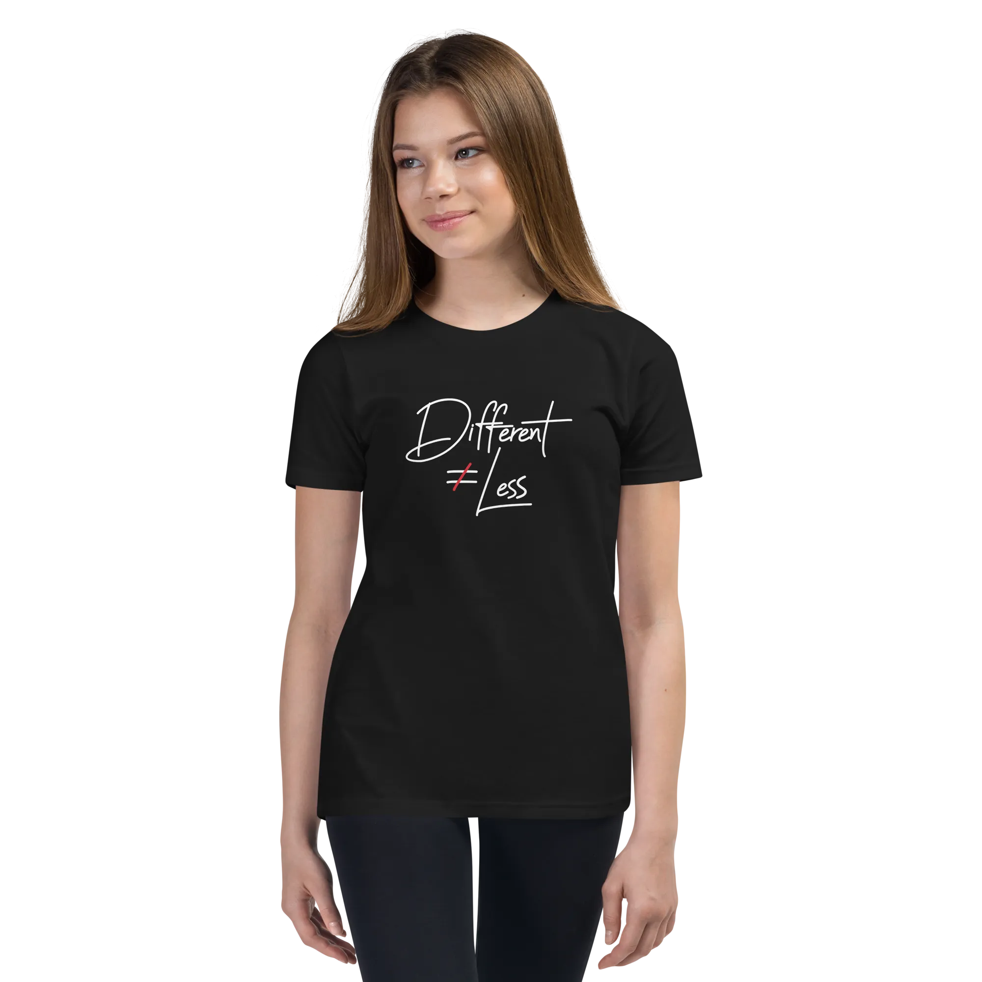 Different Does Not Equal Less (Original Clean Design) Youth Dark Color T-Shirts