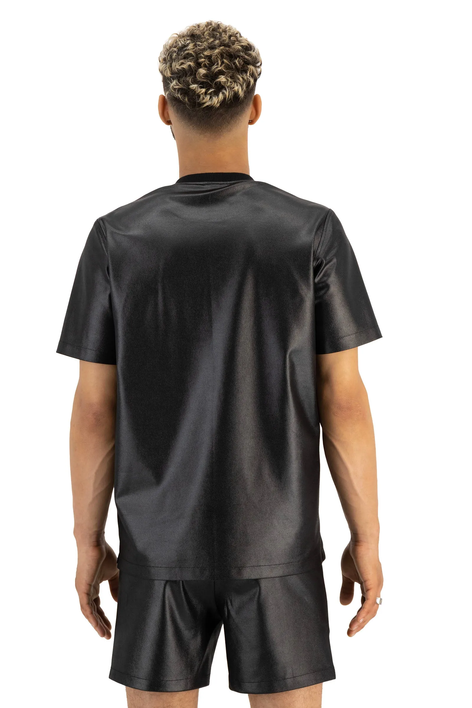 Double Pocket Illusion Leather Pullover Shirt