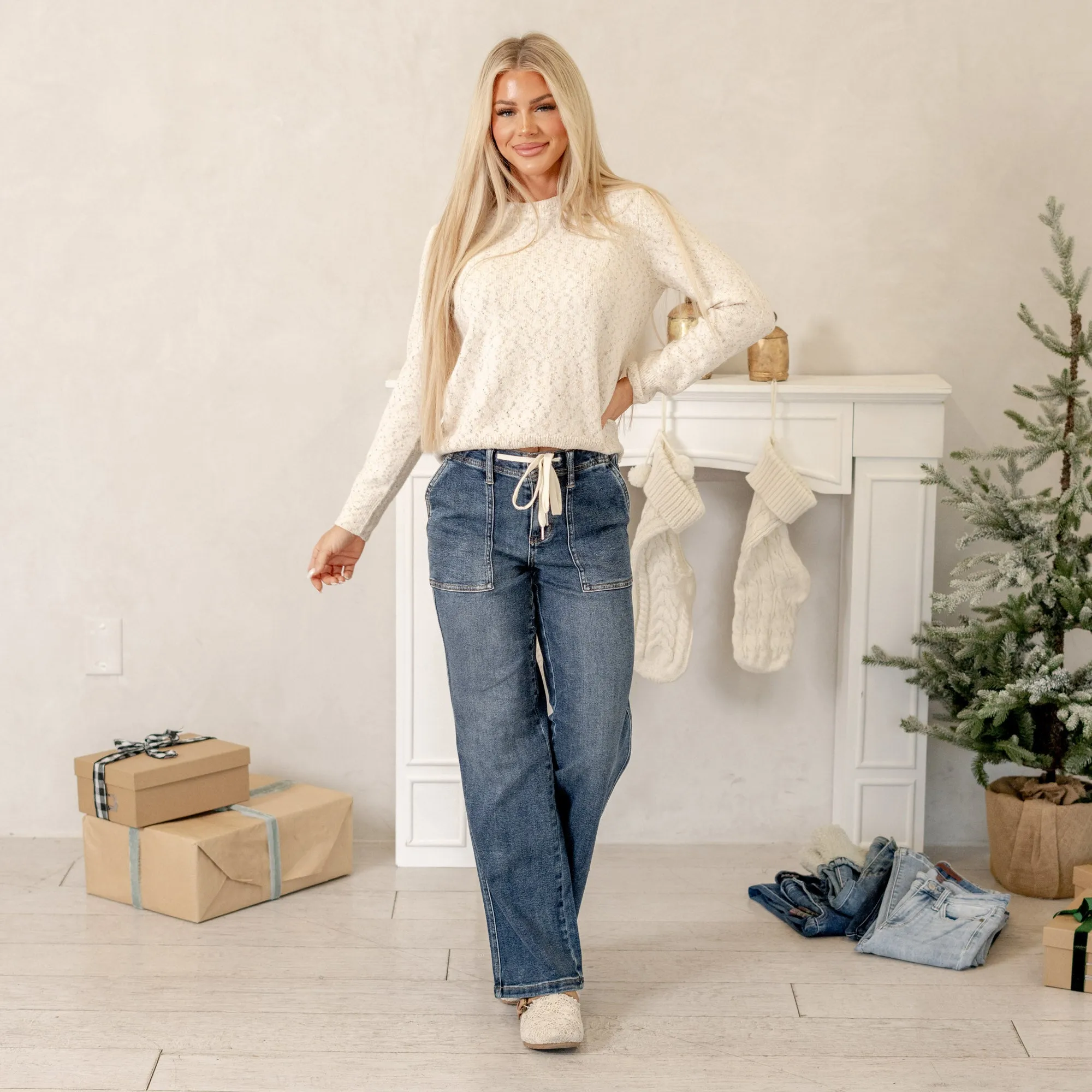 Drawstring High Rise Wide Leg Regular & Plus Sizes