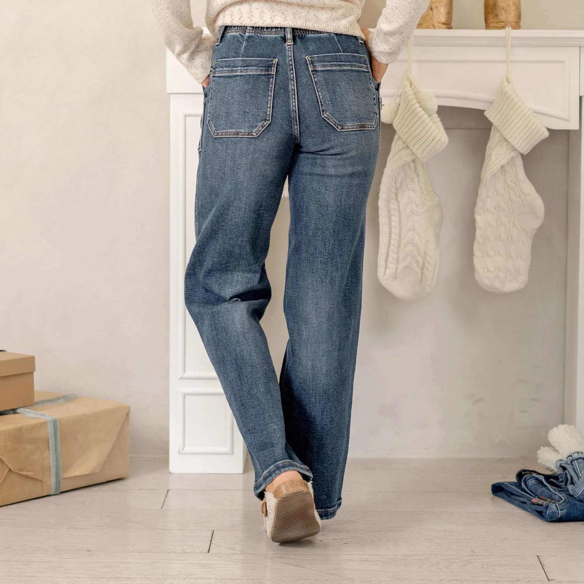 Drawstring High Rise Wide Leg Regular & Plus Sizes