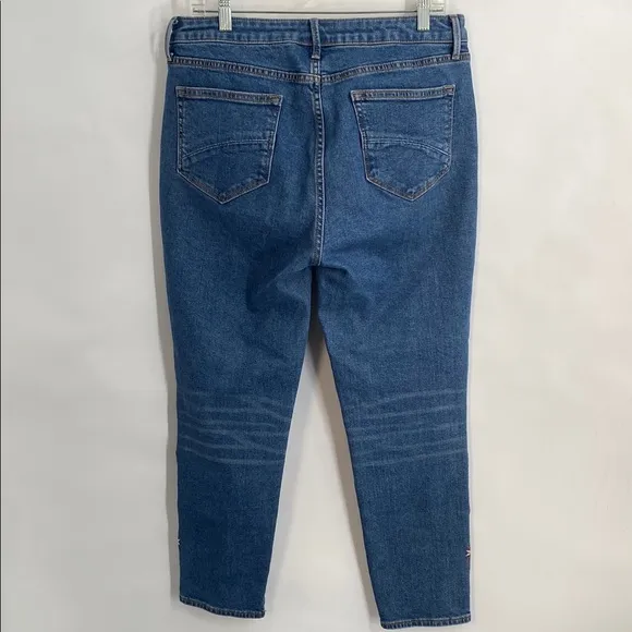 Driftwood Gizelle Boho Classic Fit High Waist Embroidered Ankle Jeans  Size 30