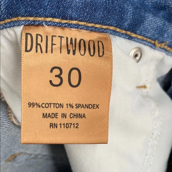 Driftwood Gizelle Boho Classic Fit High Waist Embroidered Ankle Jeans  Size 30