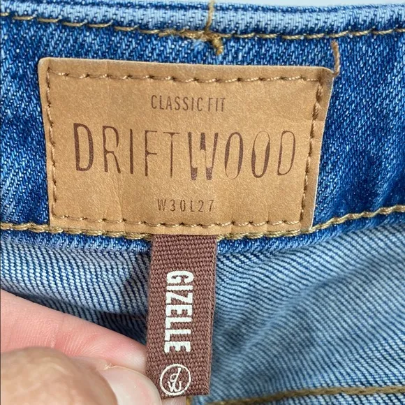 Driftwood Gizelle Boho Classic Fit High Waist Embroidered Ankle Jeans  Size 30