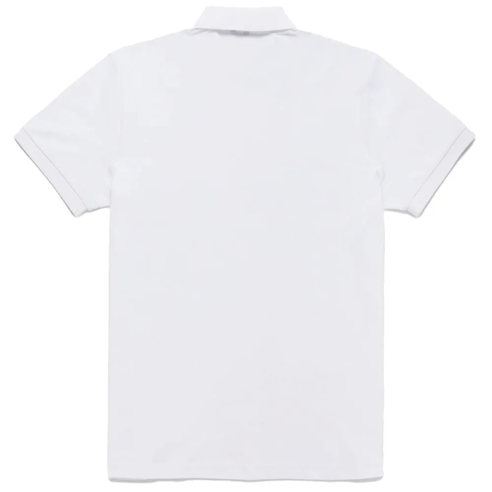Elegant White Polo with Embroidered Logo