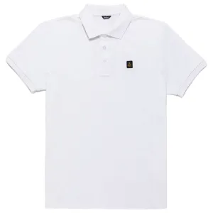 Elegant White Polo with Embroidered Logo
