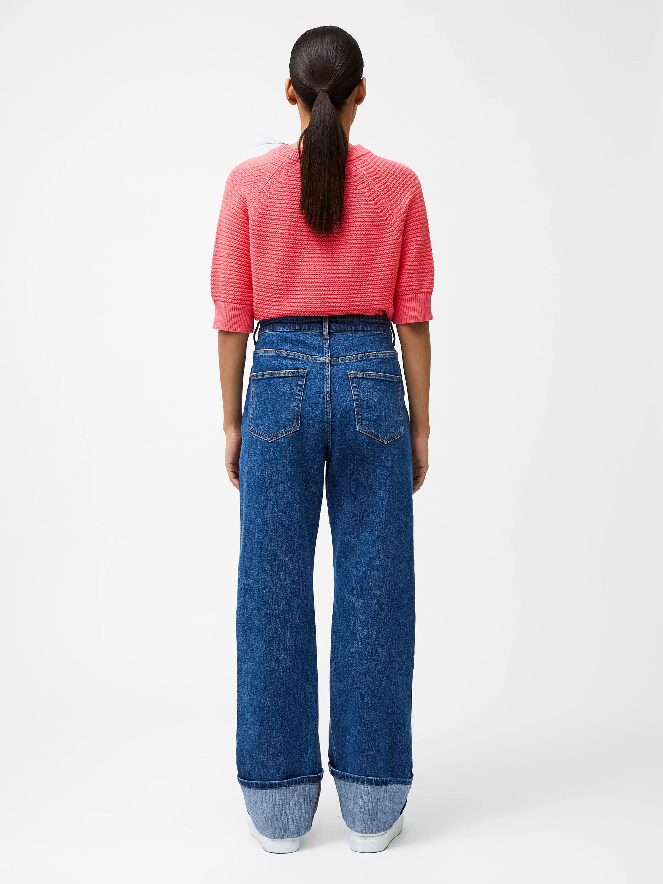 Elliot Denim Straight Leg Turn Up Jeans