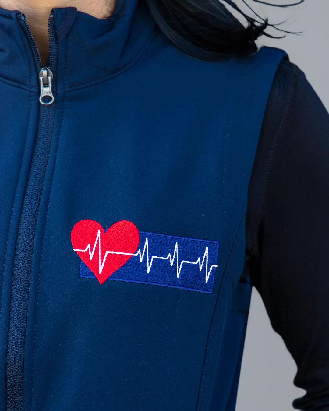 Embroidered Fleece Vest - Navy - Women's & Men's Styles
