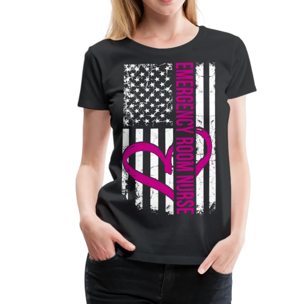 Emergency Room Nurse Flag Women’s Premium T-Shirt (CK1583)