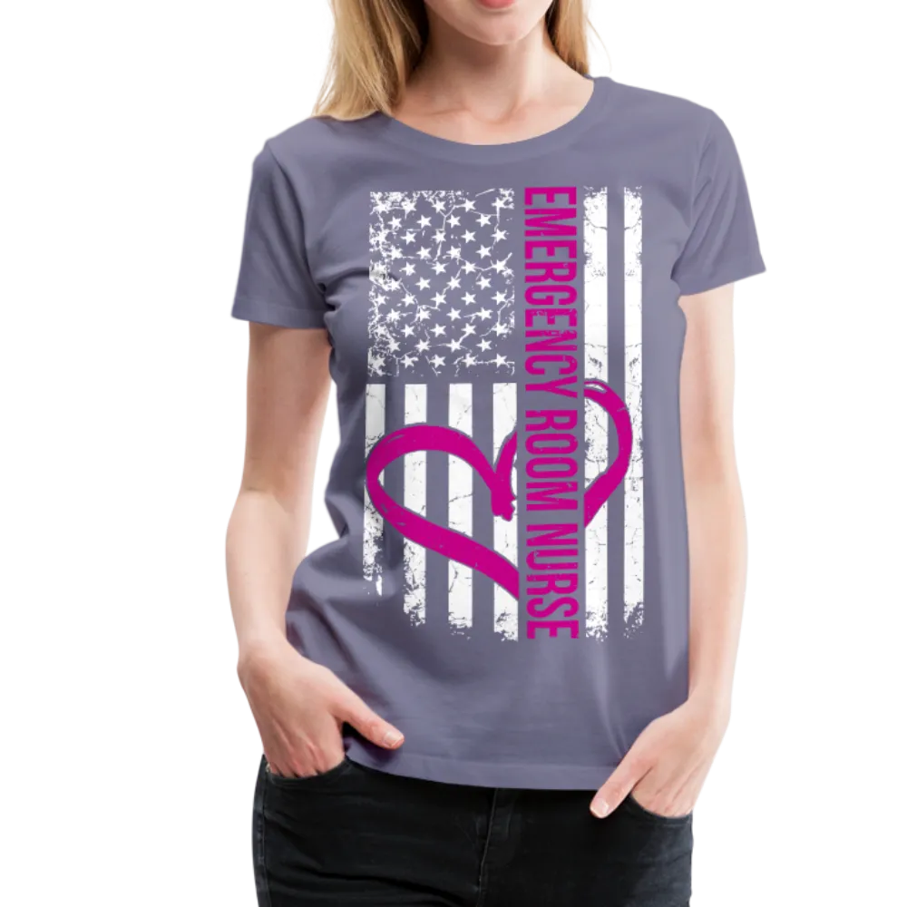 Emergency Room Nurse Flag Women’s Premium T-Shirt (CK1583)