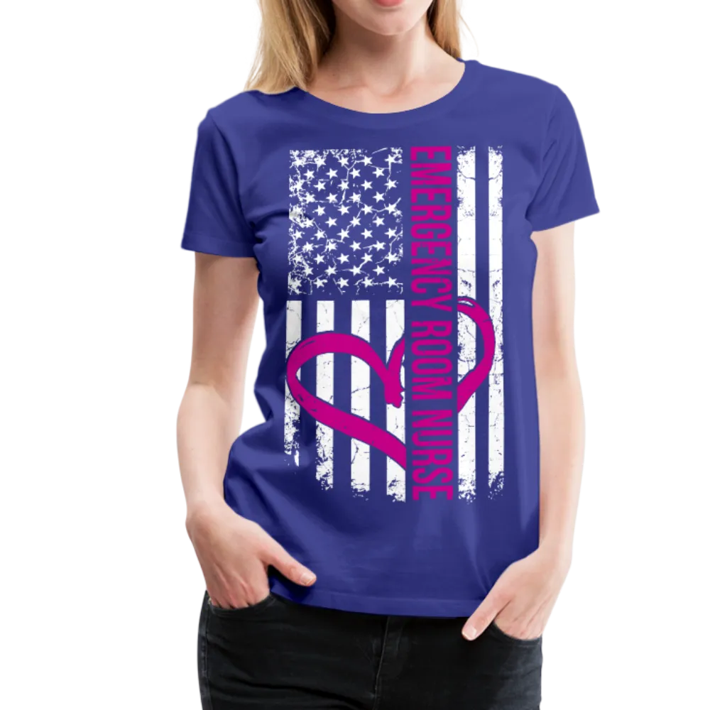 Emergency Room Nurse Flag Women’s Premium T-Shirt (CK1583)