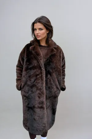 Emilia luxury long coat in imitation fur