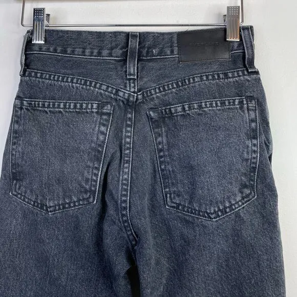 Everlane The 90s Cheeky Jean Organic Cotton Button Fly Washed Black Jeans 23