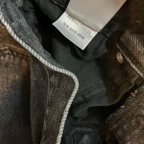 Everlane The 90s Cheeky Jean Organic Cotton Button Fly Washed Black Jeans 23