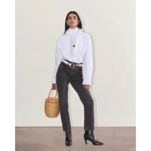 Everlane The 90s Cheeky Jean Organic Cotton Button Fly Washed Black Jeans 23