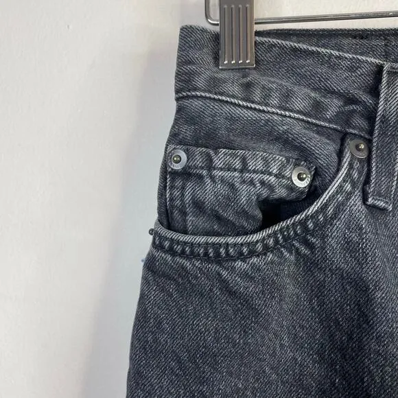 Everlane The 90s Cheeky Jean Organic Cotton Button Fly Washed Black Jeans 23
